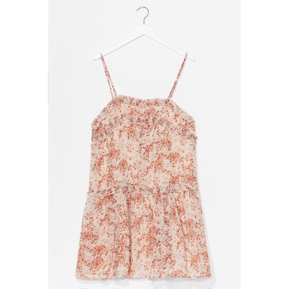 Floral Frill Mini Trapeze Dress🌸